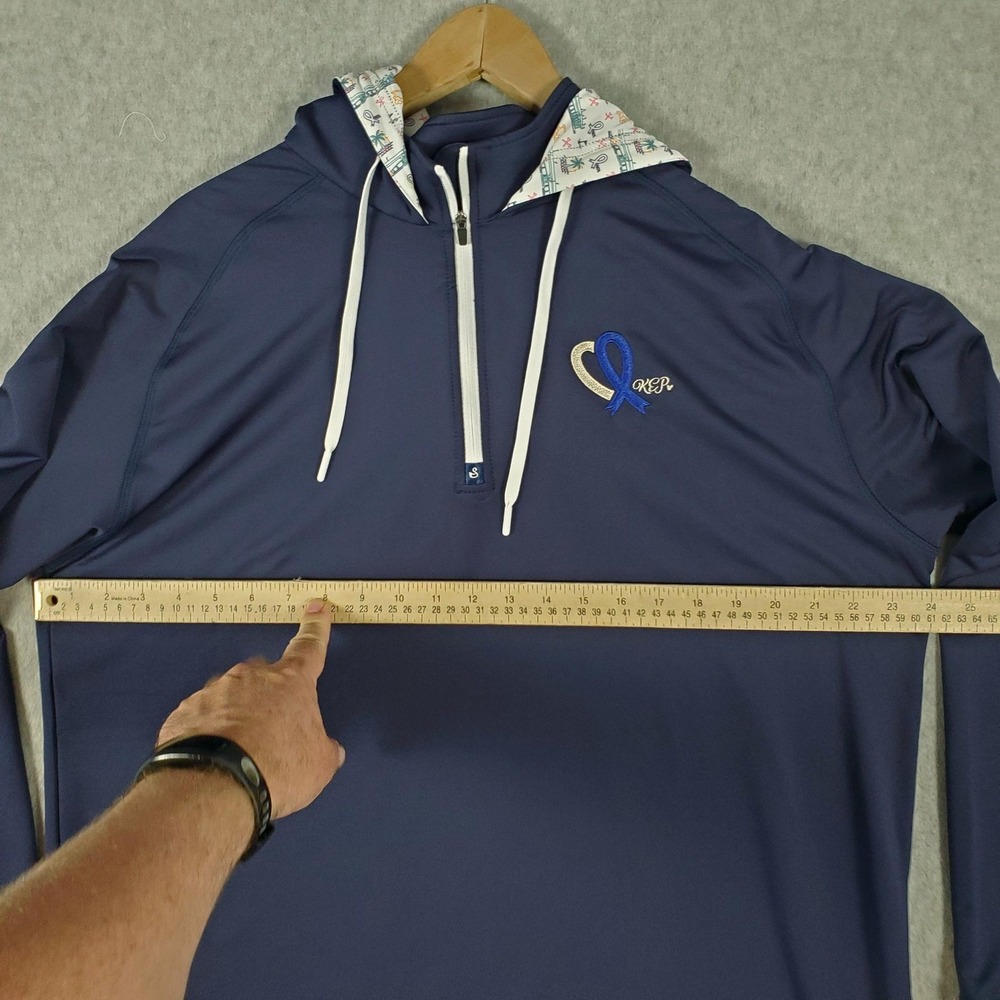 Swannies Hoodie Mens XL Blue 1/4 Zip Lightweight Stretch Golf Pullover Top - Picture 7 of 13